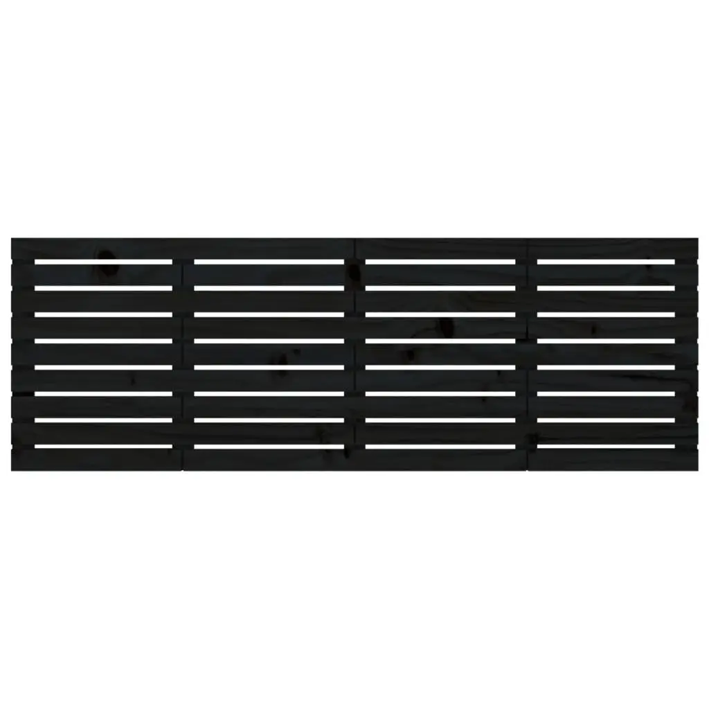 Wall Headboard Black 186 cm Solid Pine Wood Bedroom Bed Header Board Mount
