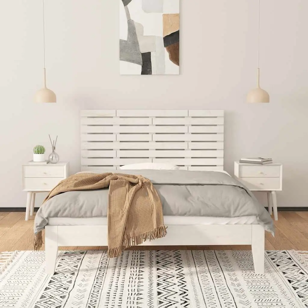 Wall Headboard 141cm White Solid Pine Wood Bedroom Bed Head Mount