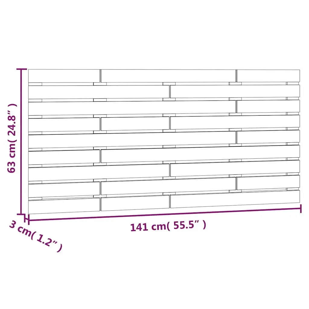 Wall Headboard 141cm White Solid Pine Wood Bedroom Bed Head Mount