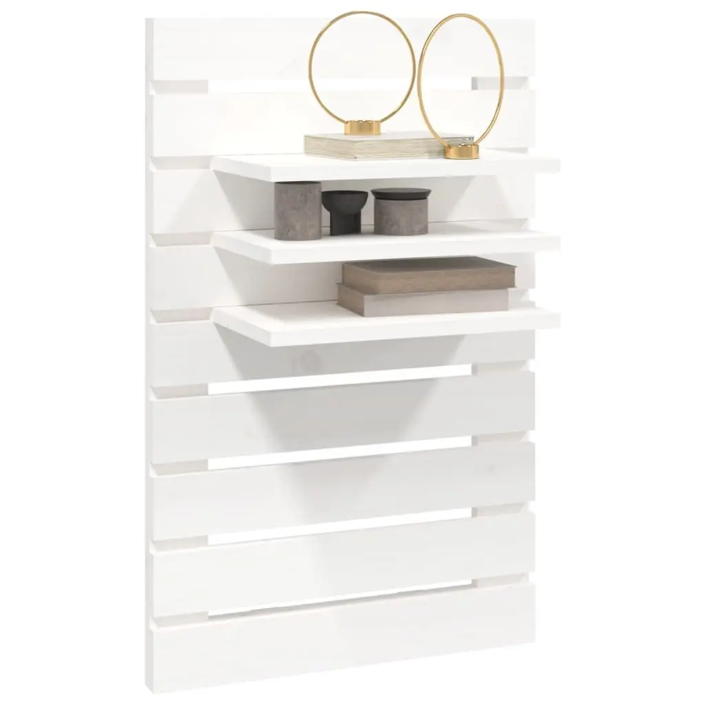 Wall-mounted Shelves Solid Pine Wood 2 Piece White