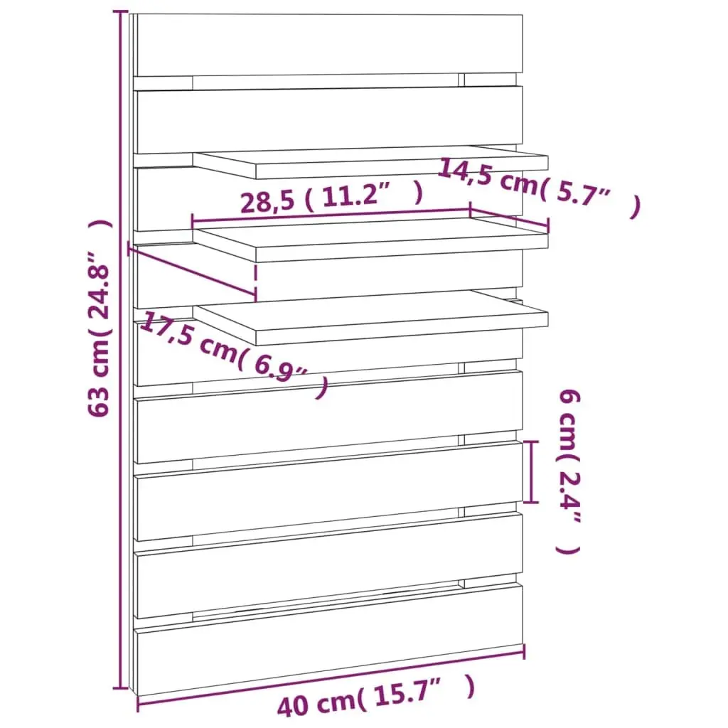 Wall-mounted Shelves Solid Pine Wood 2 Piece White