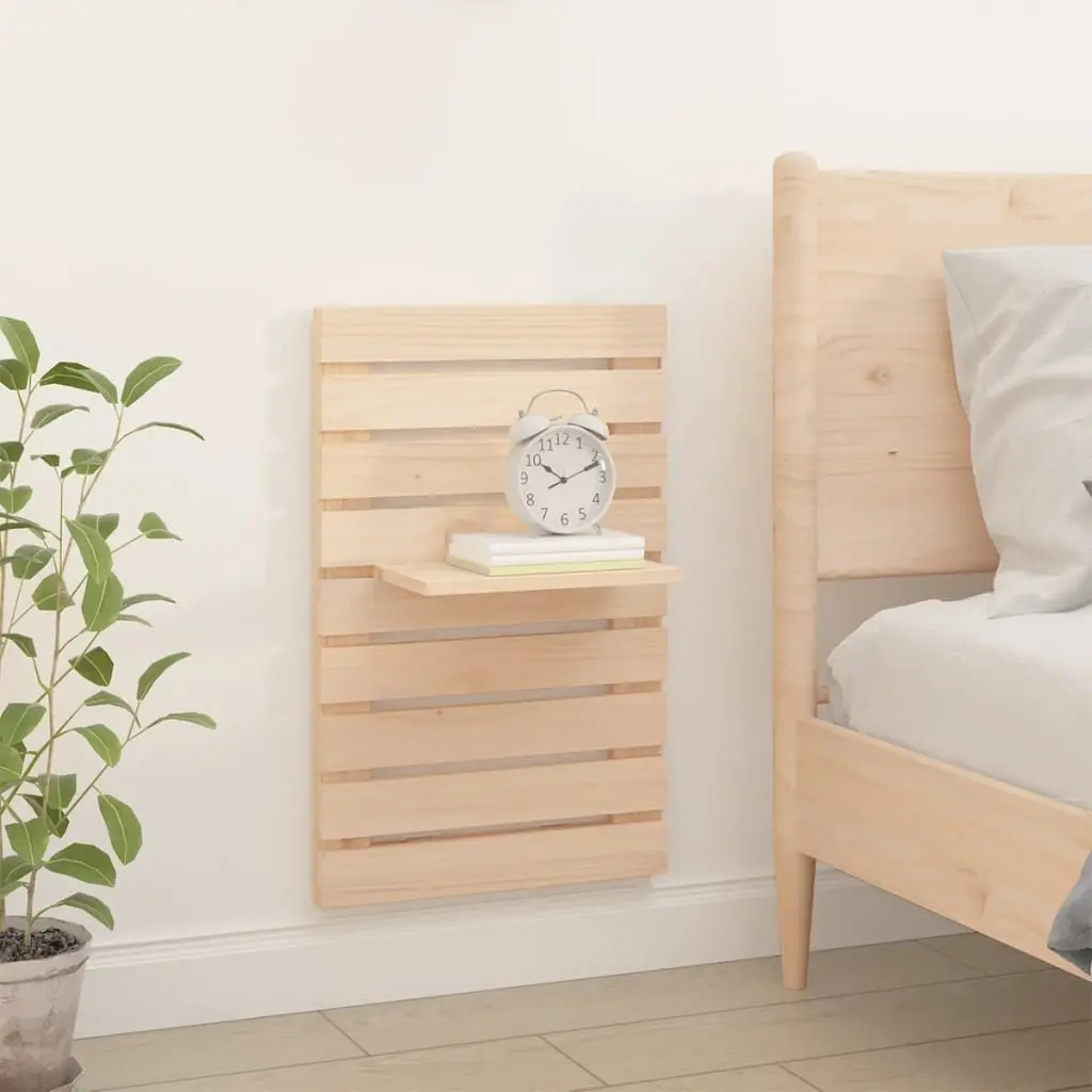 Wall-mounted Shelves Solid Pine Wood 2 pcs Brown Bedroom Storage