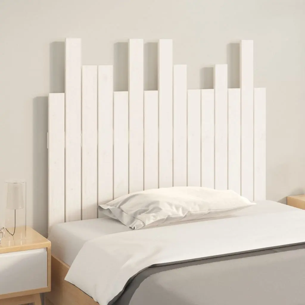 Wall Mounted Headboard Solid Pine Wood 95.5cm White Bedroom Panel