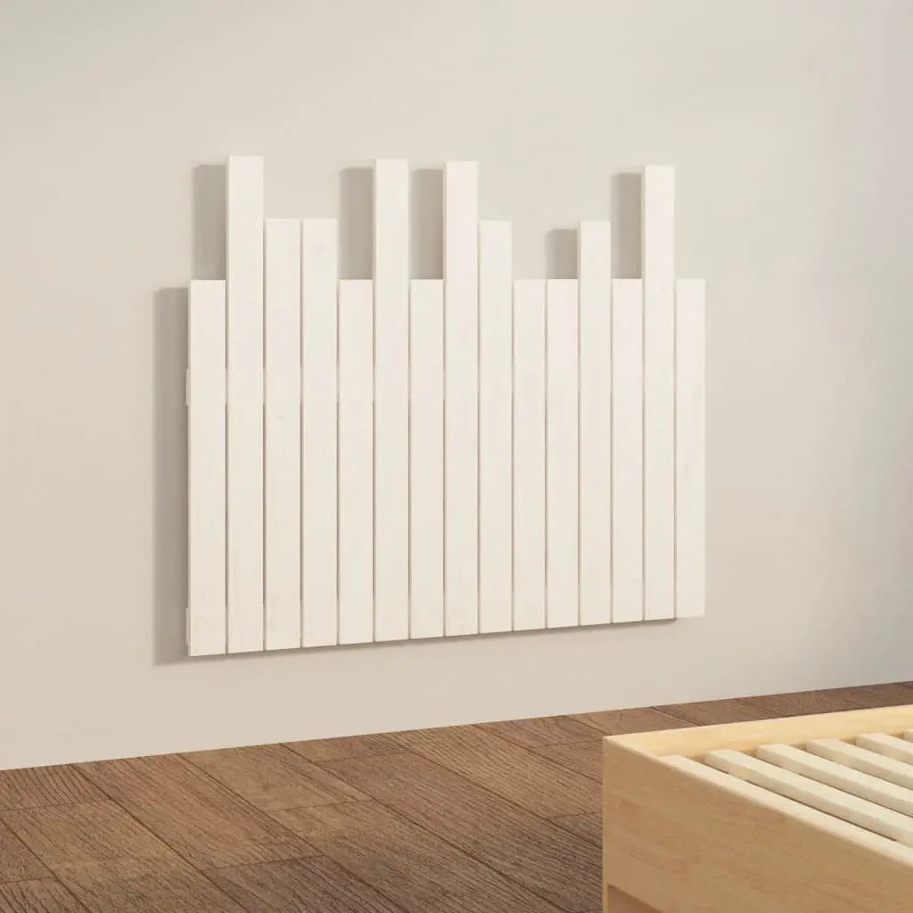 Wall Mounted Headboard Solid Pine Wood 95.5cm White Bedroom Panel
