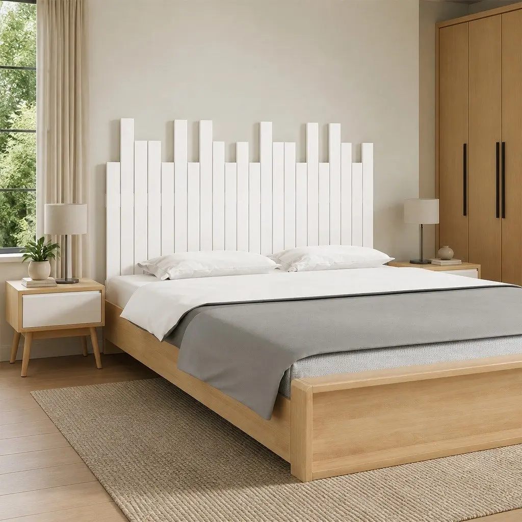 140cm Solid Pine White Headboard for Bedrooms