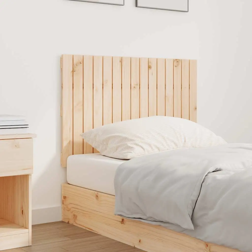 Wall Headboard 95.5 cm Solid Pine Wood Brown Bedroom Bed Head Panel Mount