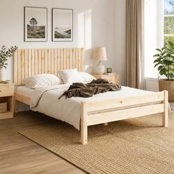 Wall Headboard 140 cm Solid Pine Wood Bedroom Bed Header Classic Design