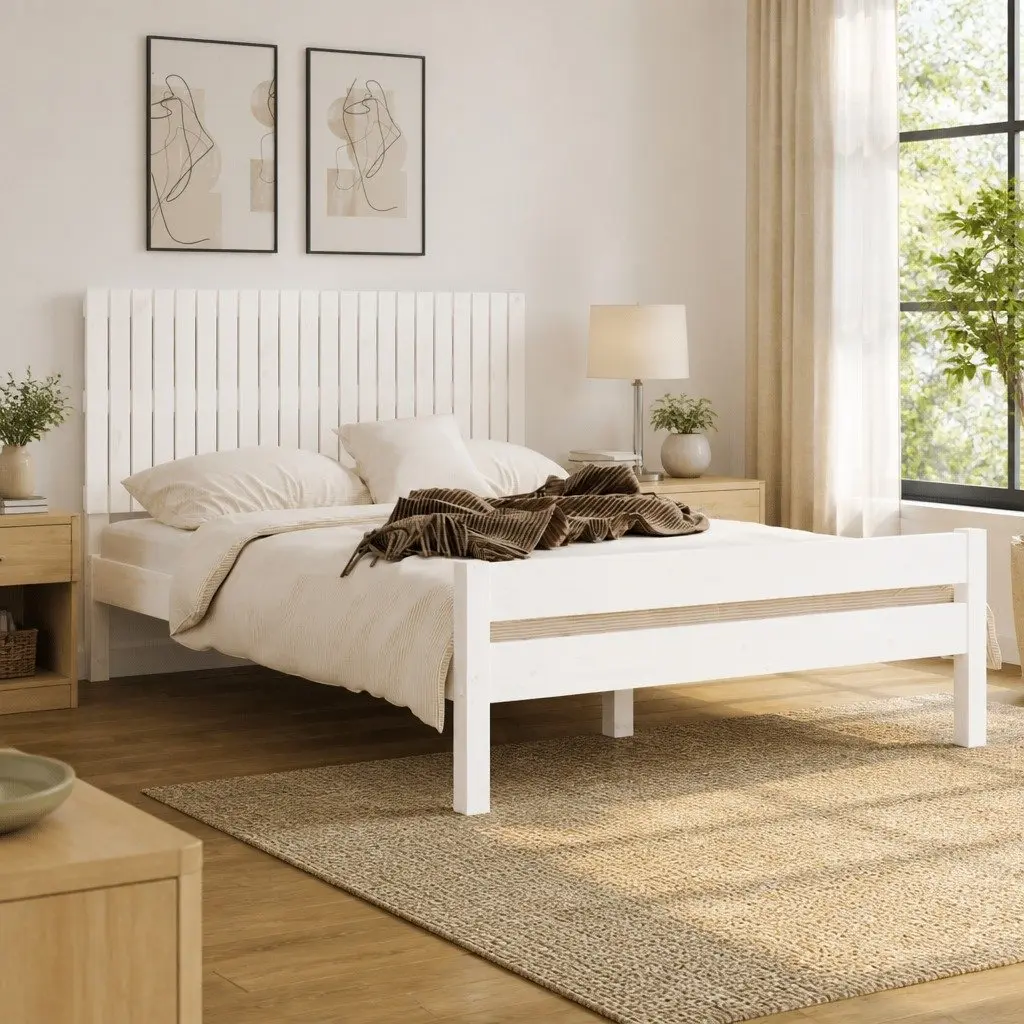 140cm Wall Headboard in White Solid Pine