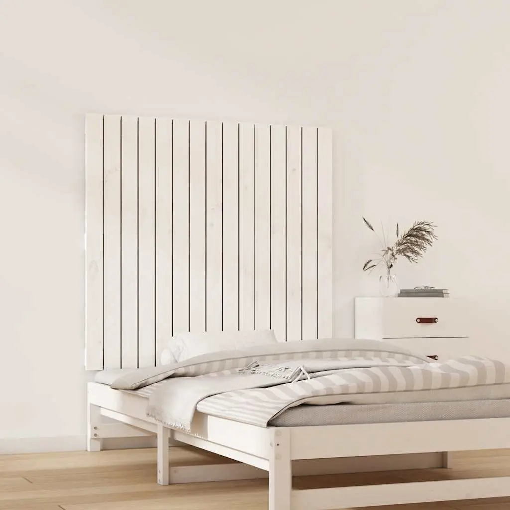 Wall Headboard White 95.5cm Solid Pine Wood Bedroom Furniture Mount