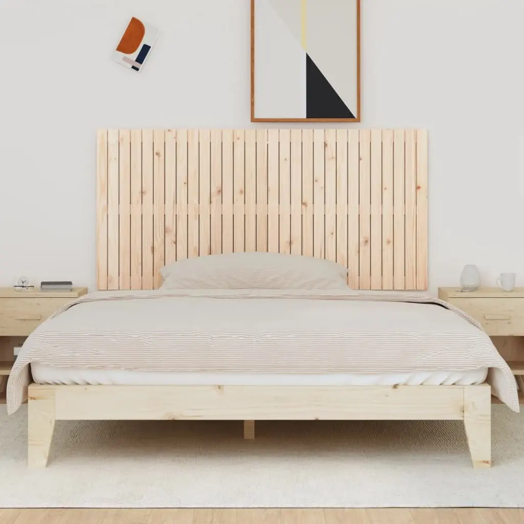 Wall-Mounted Headboard Brown Solid Pine Wood 185cm Bedroom