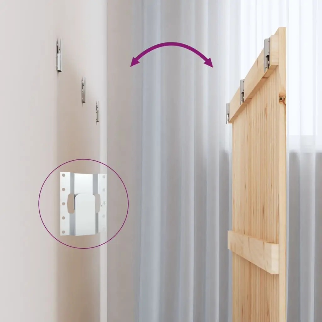 Wall-Mounted Headboard Brown Solid Pine Wood 185cm Bedroom
