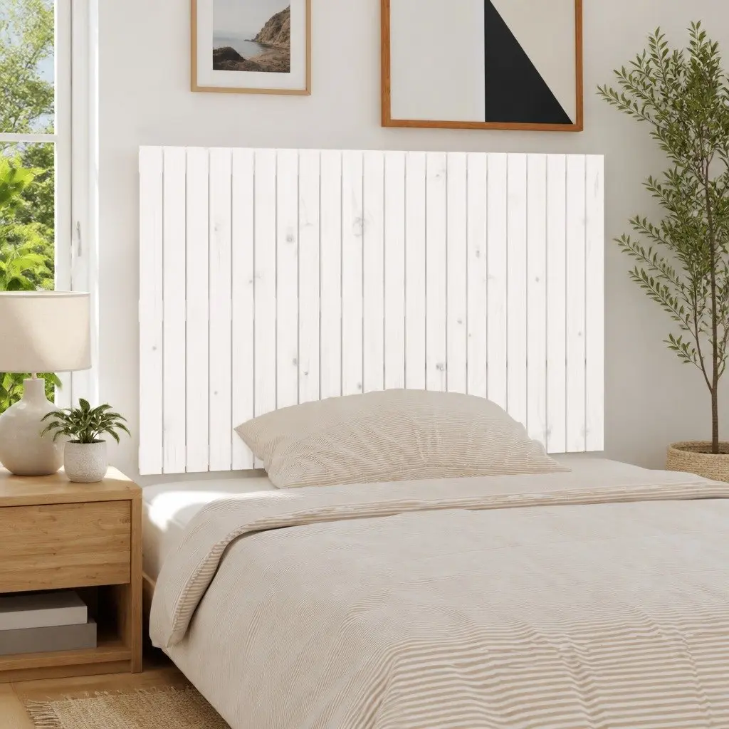 Wall Headboard White 140cm Solid Wood Pine Bedroom Bed Backrest Support