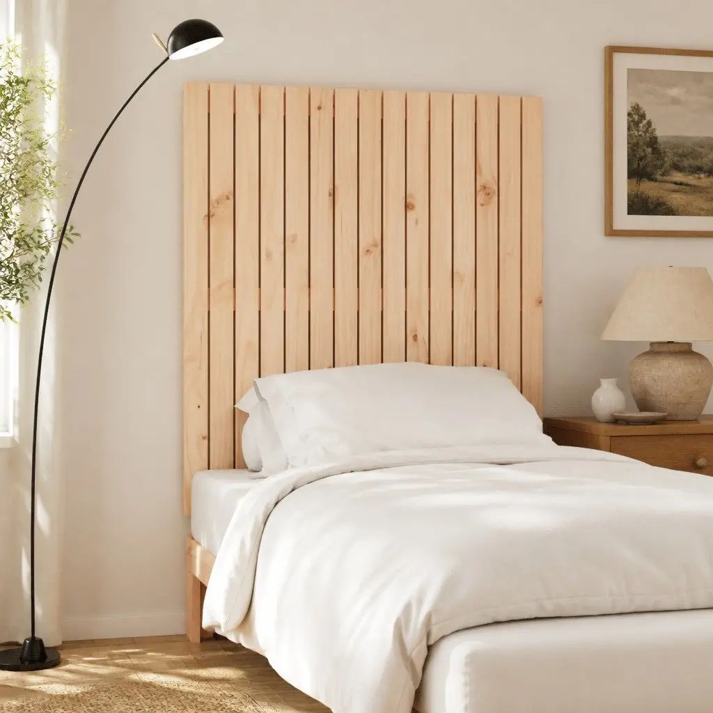 Wall Mounted Headboard 95.5cm Brown Solid Pine Wood for Bedroom