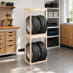 Tire Rack for Garage and Workshop Use