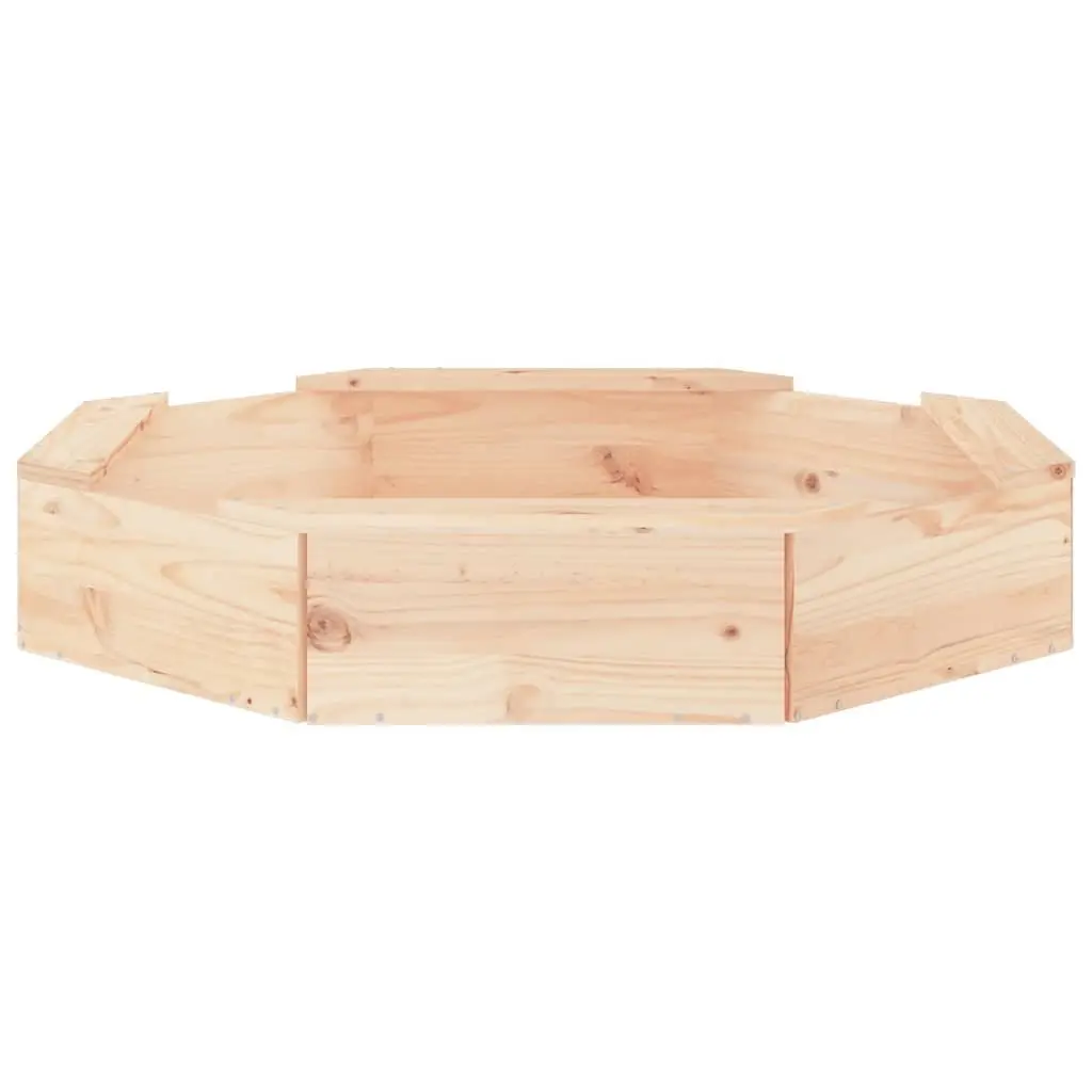 Octagon Wooden Sandbox with Seats Kids Outdoor Sand Play Pit Garden Toy