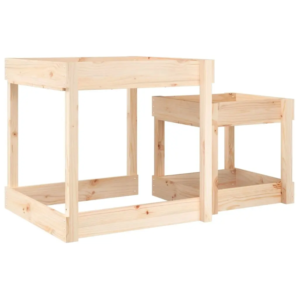 Wooden Sand Tables Solid Pine Wood 2 Piece Natural Pine Outdoor Play