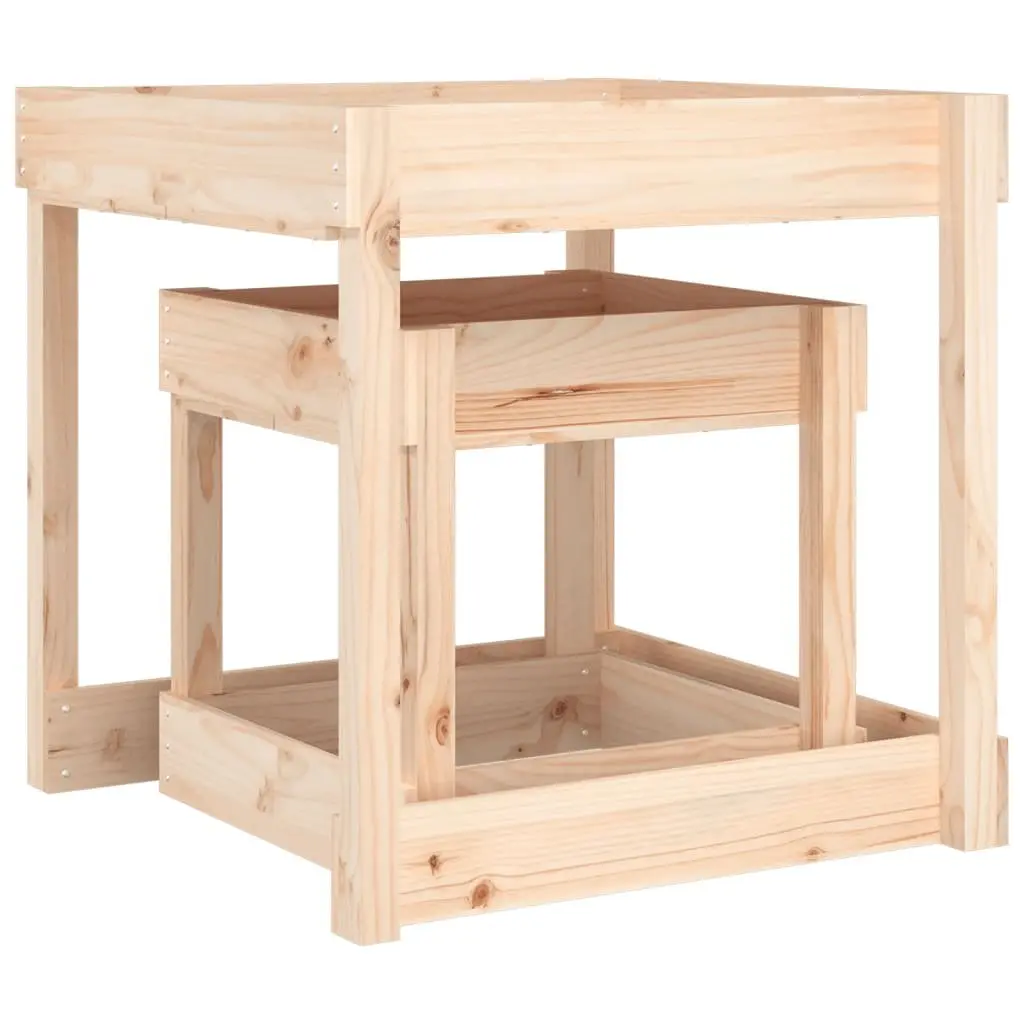 Wooden Sand Tables Solid Pine Wood 2 Piece Natural Pine Outdoor Play