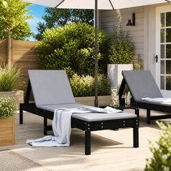 Versatile Black Sun Lounger for Various Outdoor Settings