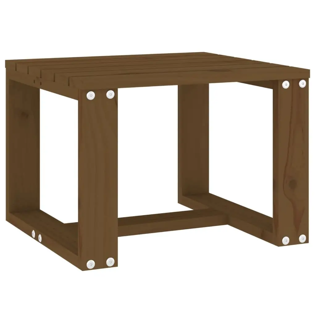 Outdoor Furniture Garden Side Table Brown Solid Pine Wood 40x38x28.5cm Durable Accent Piece