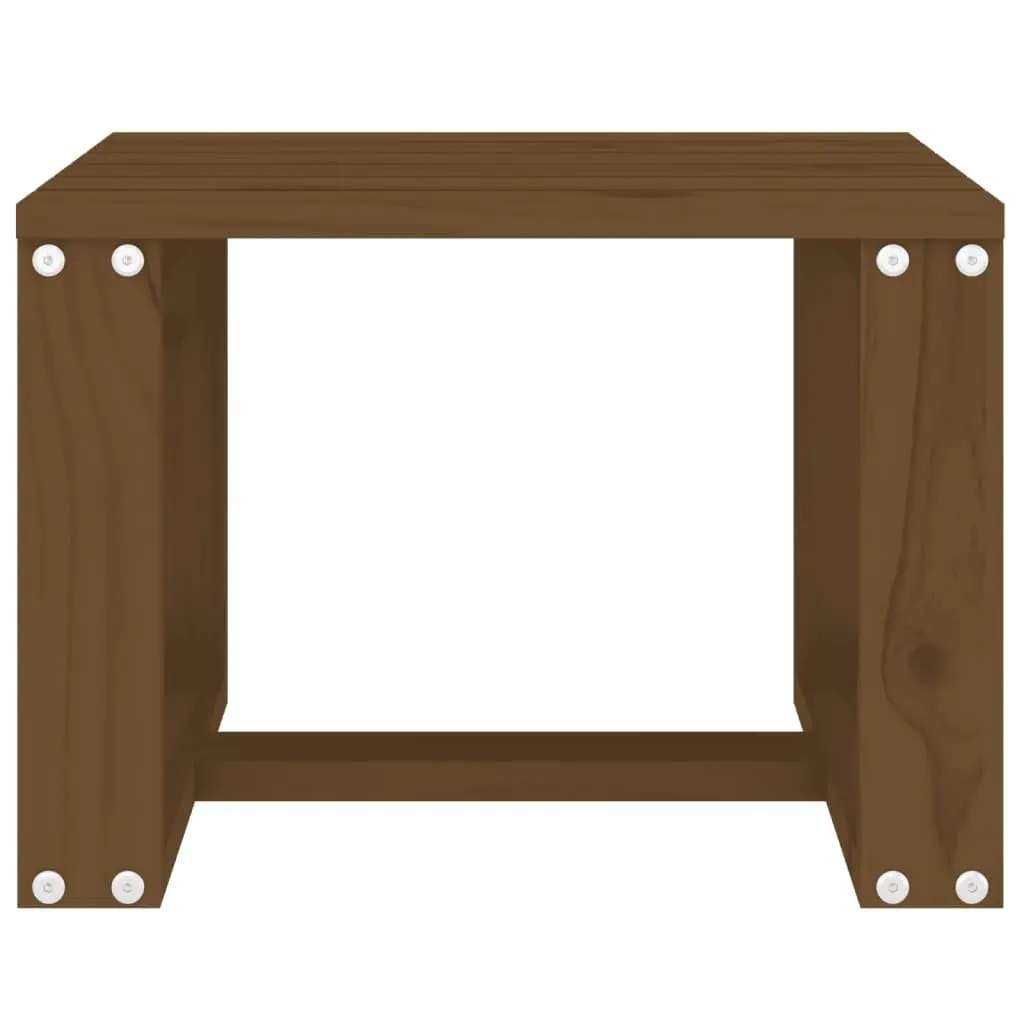 Outdoor Furniture Garden Side Table Brown Solid Pine Wood 40x38x28.5cm Durable Accent Piece