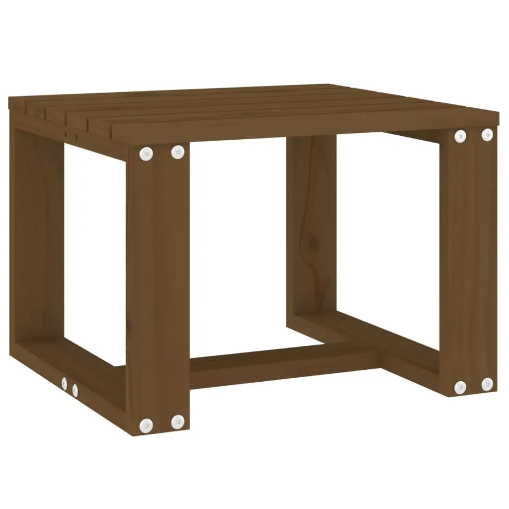 Outdoor Furniture Garden Side Table Brown Solid Pine Wood 40x38x28.5cm Durable Accent Piece