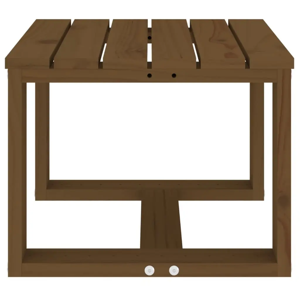 Outdoor Furniture Garden Side Table Brown Solid Pine Wood 40x38x28.5cm Durable Accent Piece