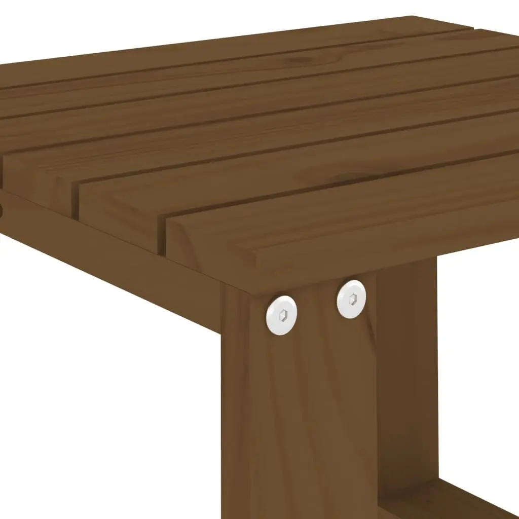 Outdoor Furniture Garden Side Table Brown Solid Pine Wood 40x38x28.5cm Durable Accent Piece