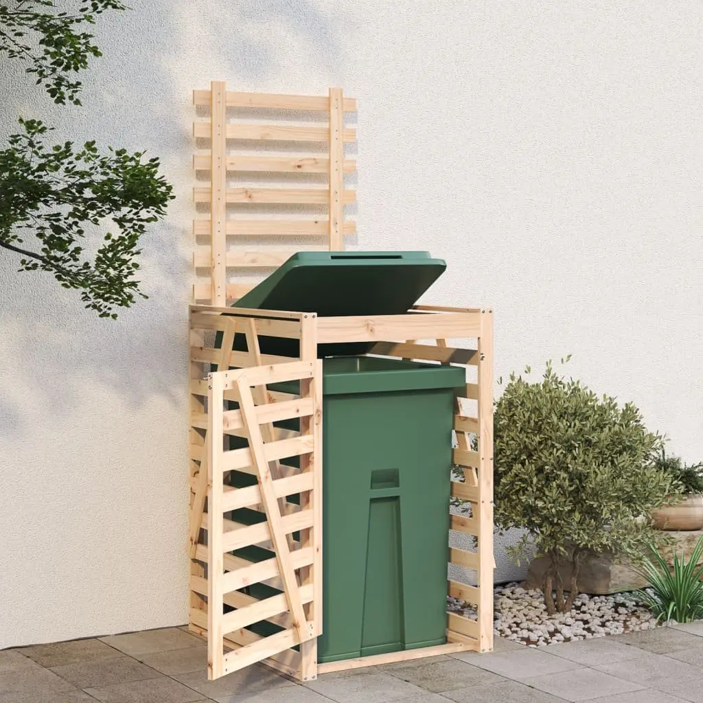 Wheelie Bin Storage Solid Wood Pine Garden Waste Container Enclosure Brown