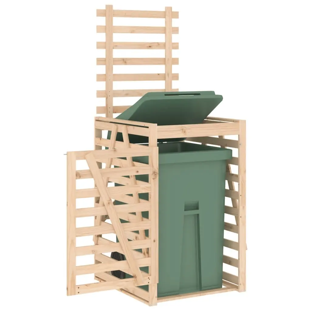 Wheelie Bin Storage Solid Wood Pine Garden Waste Container Enclosure Brown