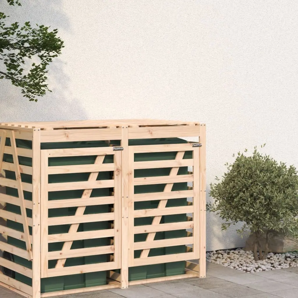 Wheelie Bin Storage Extension Solid Pine Wood Outdoor Brown