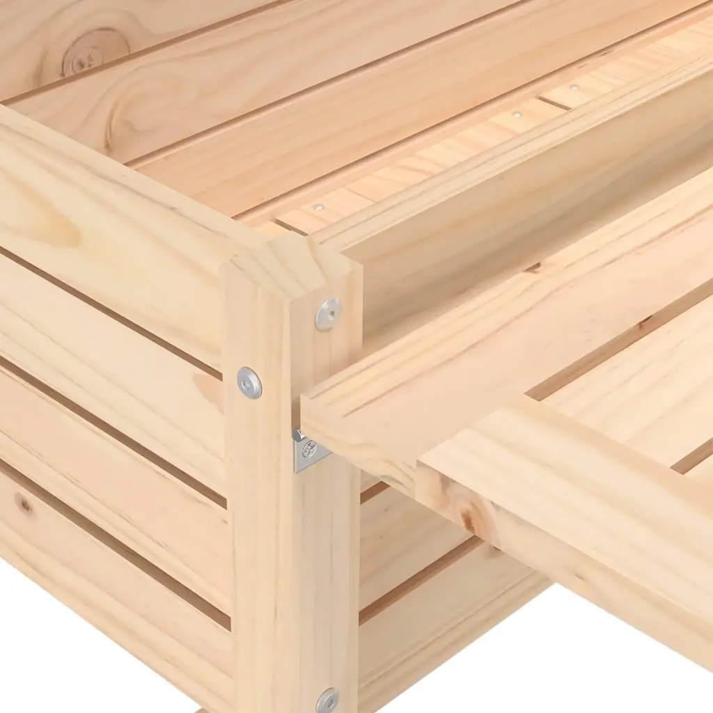 Garden Planter Solid Pine Wood Elevated Brown Folding Tabletop