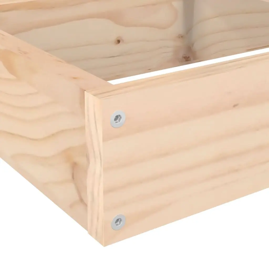 Garden Planter Solid Pine Wood 4-Tier L-Shaped Brown Outdoor Flower Pot for Balcony Deck