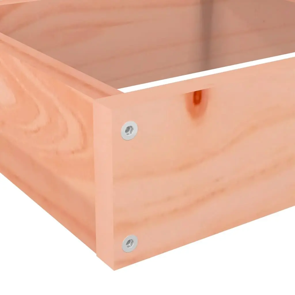 4-Tier Solid Douglas Wood Garden Planter L-Shaped Outdoor Raised Bed Brown