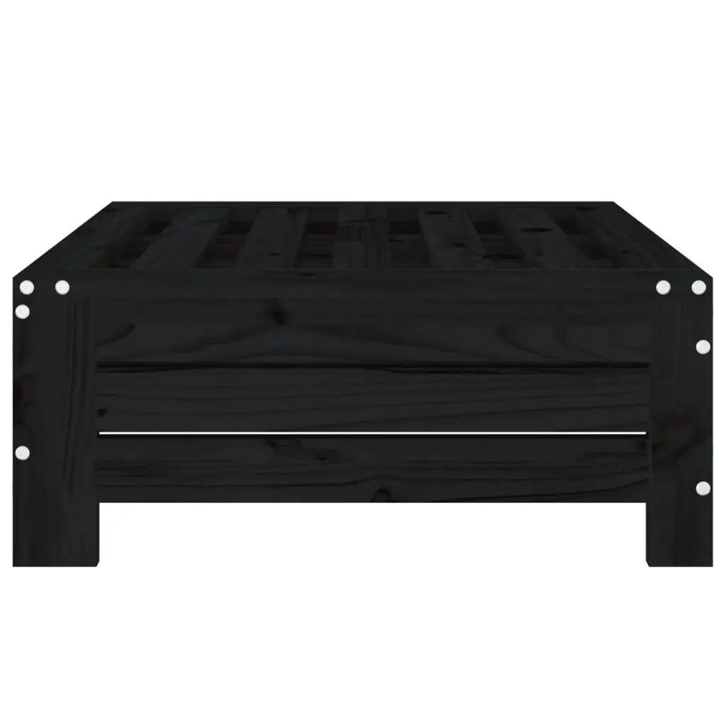 Black Solid Pine Wooden Outdoor Side Table Parasol Base Cover for Garden