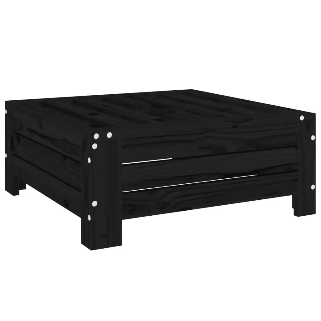 Black Solid Pine Wooden Outdoor Side Table Parasol Base Cover for Garden