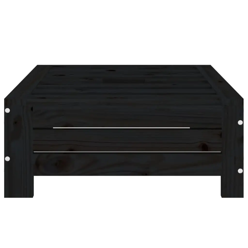 Black Solid Pine Wooden Outdoor Side Table Parasol Base Cover for Garden