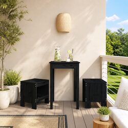 2 pcs Backless Black Garden Stools for Outdoor Comfort