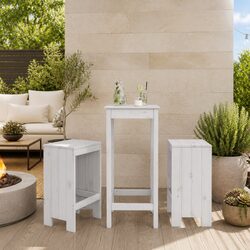 Bar Stools 2 pcs White 40x36x75 cm Solid Pine Wood Outdoor Seating
