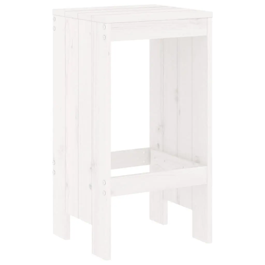 Bar Stools Solid Pine Wood 40x36x75 cm White 2 Piece Outdoor Seating