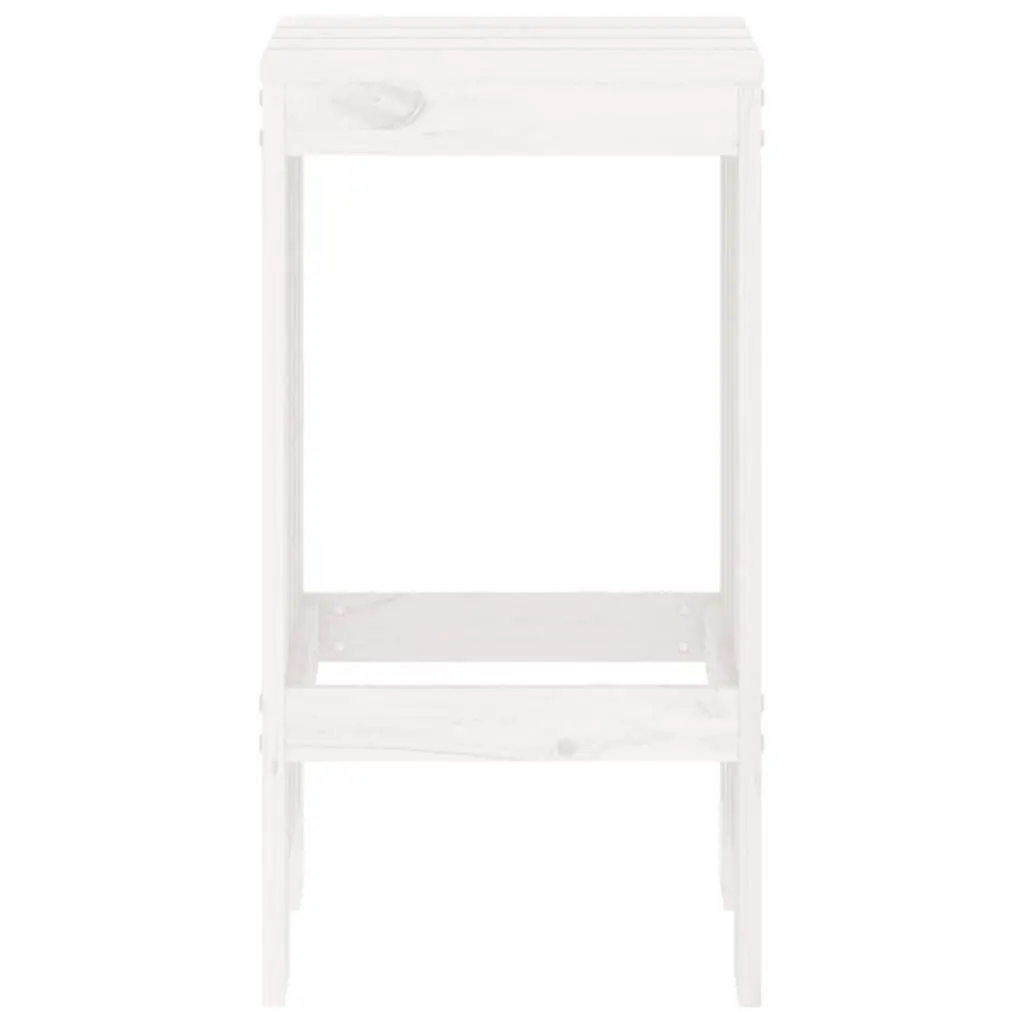 Bar Stools Solid Pine Wood 40x36x75 cm White 2 Piece Outdoor Seating