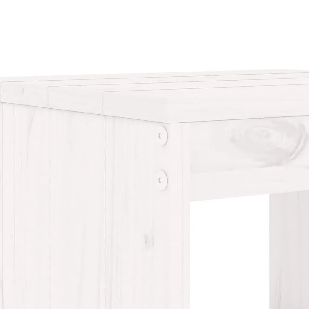 Bar Stools Solid Pine Wood 40x36x75 cm White 2 Piece Outdoor Seating