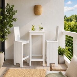 Bar Stools 2 pcs White Solid Wood Pine Seat Height 75 cm