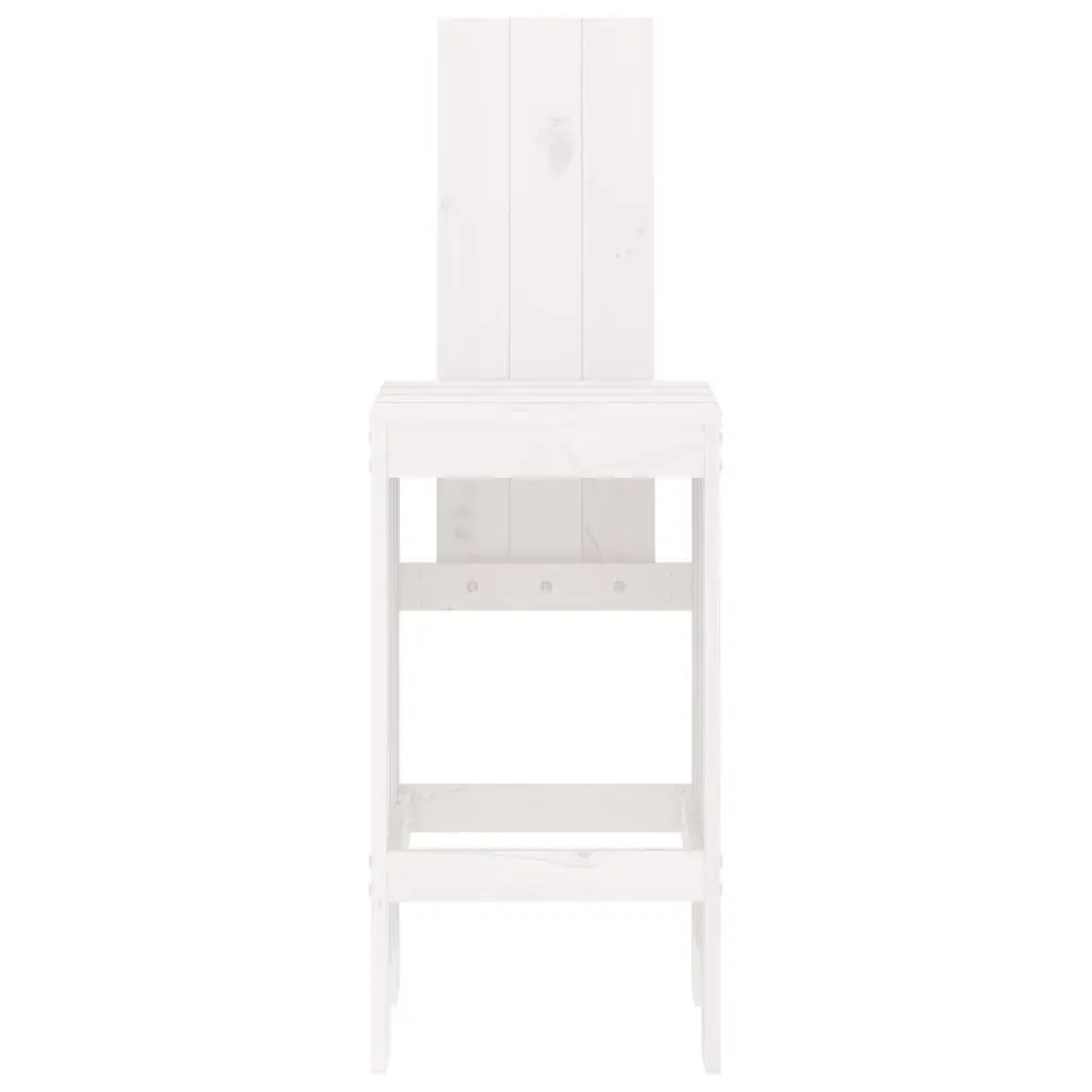 Bar Stools Solid Pine Wood White 75 cm Height 2 Piece Set
