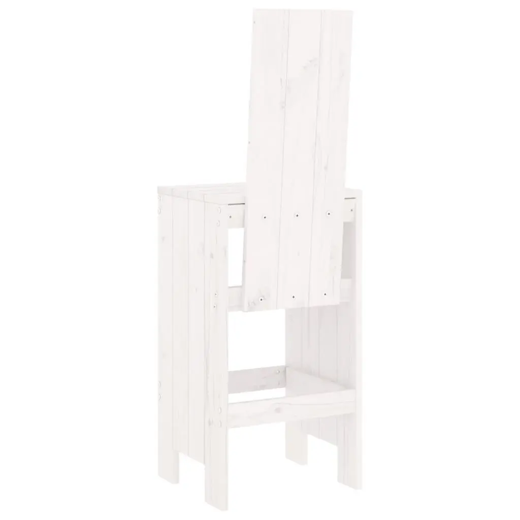 Bar Stools Solid Pine Wood White 75 cm Height 2 Piece Set