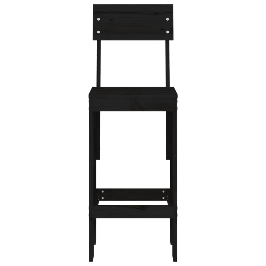 Bar Stools Solid Pine Wood 40x48.5x115.5cm Black 2 Piece