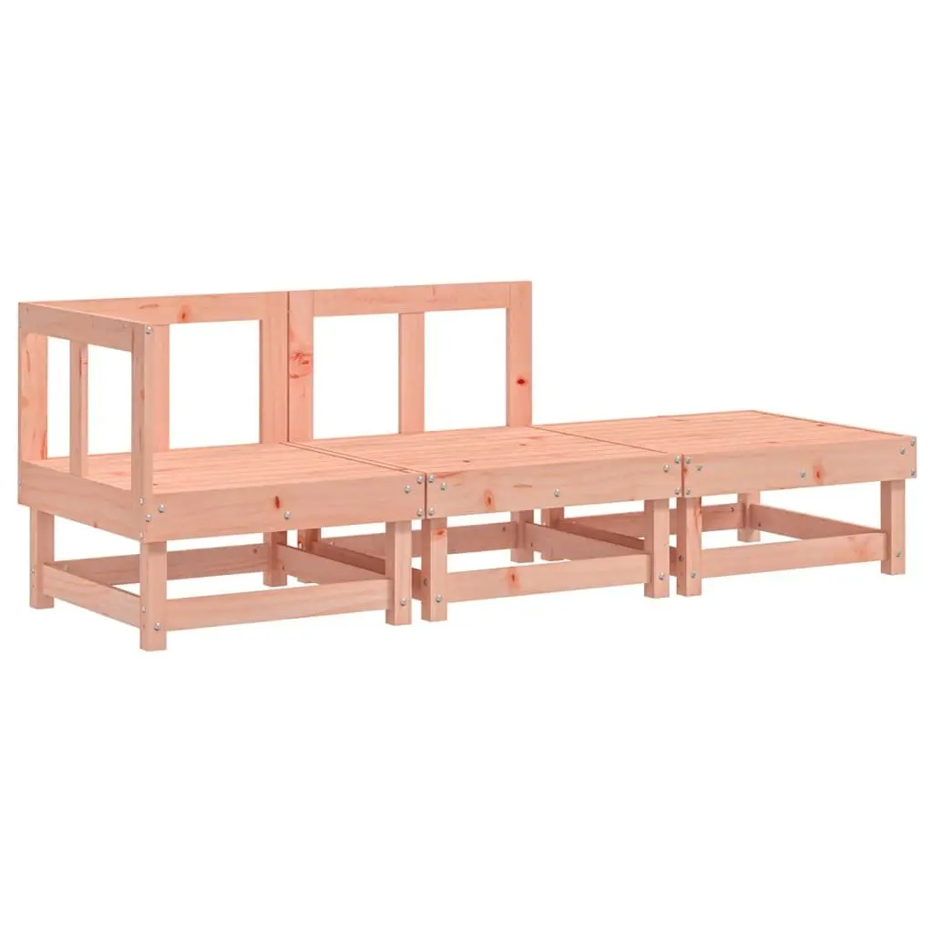 3 Piece Outdoor Garden Lounge Set Solid Wood Brown Slatted Sectional Sofa