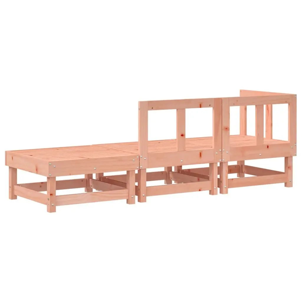3 Piece Outdoor Garden Lounge Set Solid Wood Brown Slatted Sectional Sofa