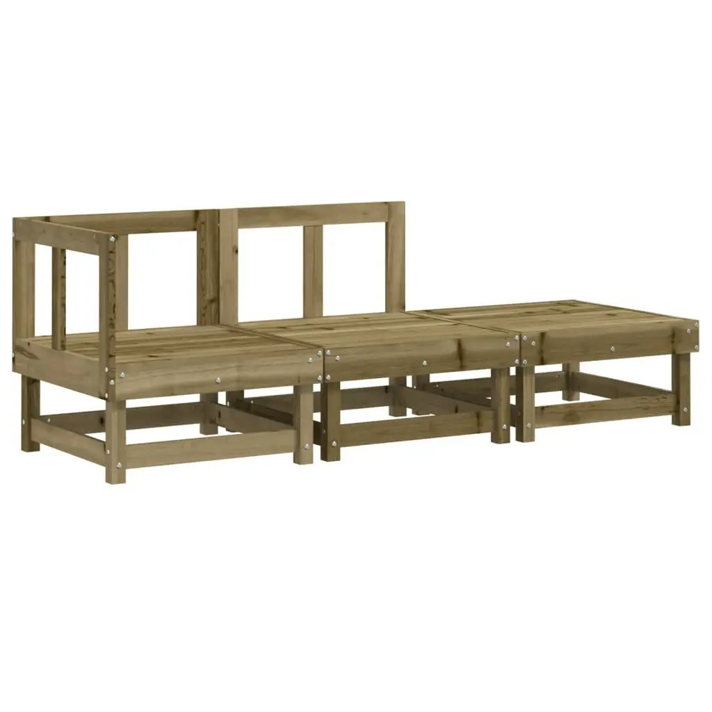 Outdoor Sectional Sofa Units 3 Piece Garden Lounge Set Wooden Modular Patio