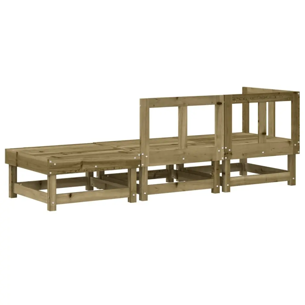 Outdoor Sectional Sofa Units 3 Piece Garden Lounge Set Wooden Modular Patio