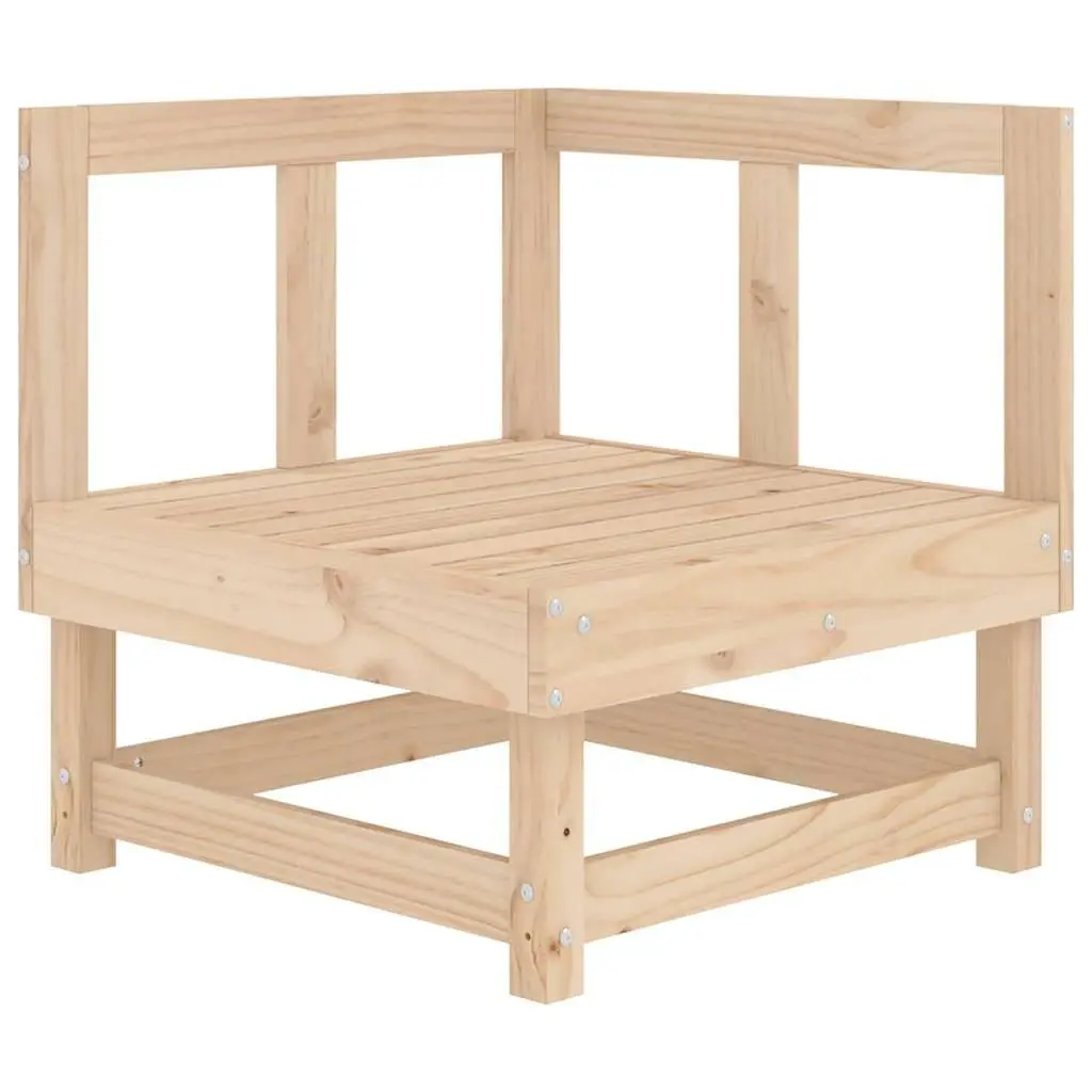 Corner Sofa with Cushions Solid Pine Wood Outdoor Garden Patio Sectional Seating